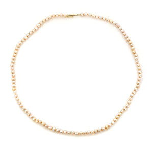 Peach Pearl Necklace With Gold Clasp