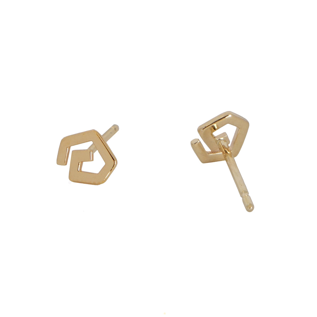 Geo Spiral Stud Earrings