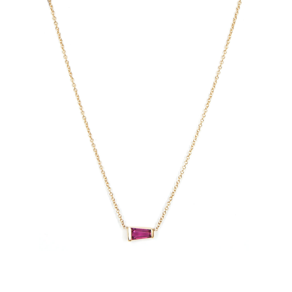Tapered Baguette Ruby Necklace
