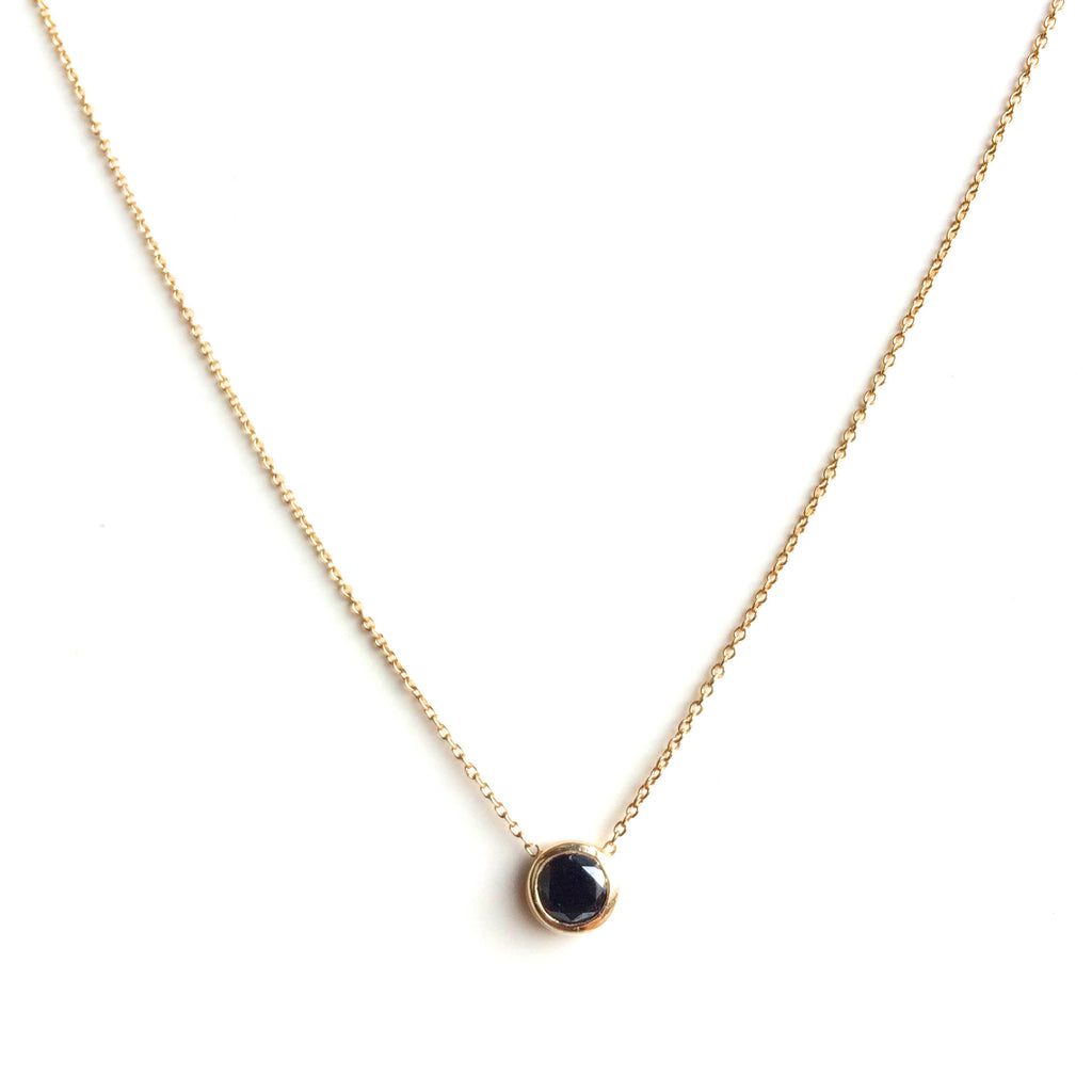 Simple Black Diamond Necklace