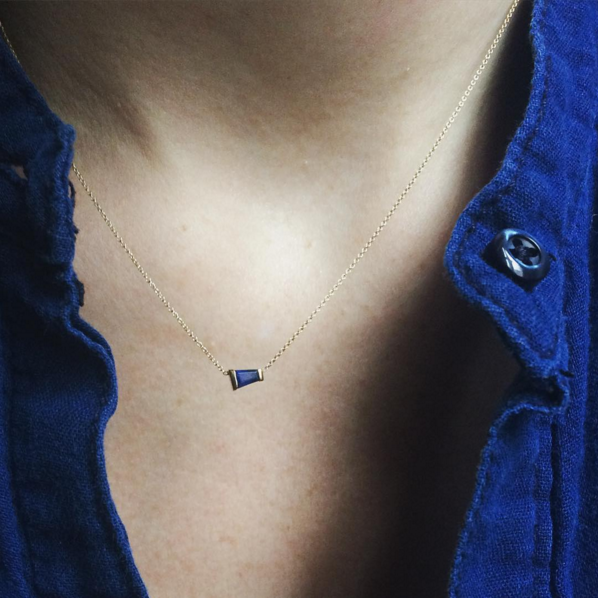 Tapered Baguette Sapphire Necklace