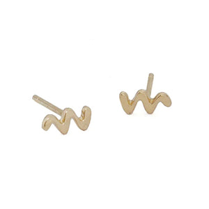 Gold Doodle Stud Earrings