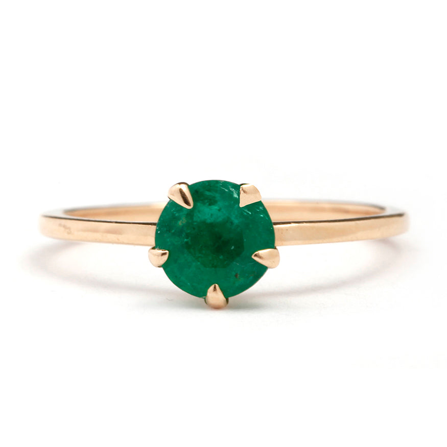 Five Prong Emerald Ring