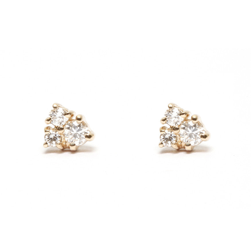 Diamond Cluster Stud Earring