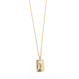 Hammered Rectangle Charm Necklace