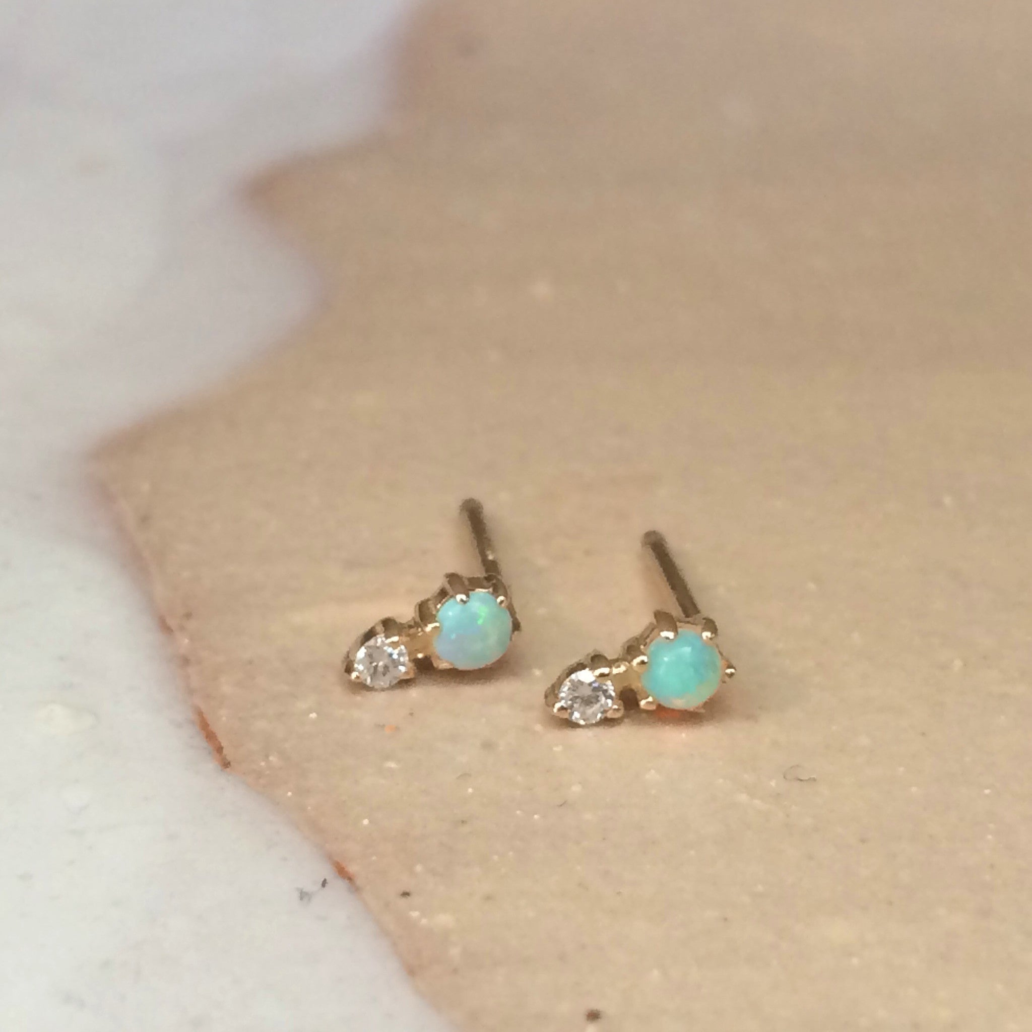 Opal Duo Stud Earrings