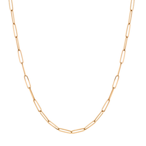 Elongated Paperclip Chain Oval Link Necklace