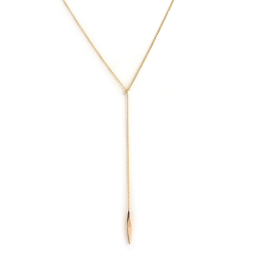 Gold Dart Lariat Necklace