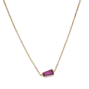 Tapered Baguette Ruby Necklace