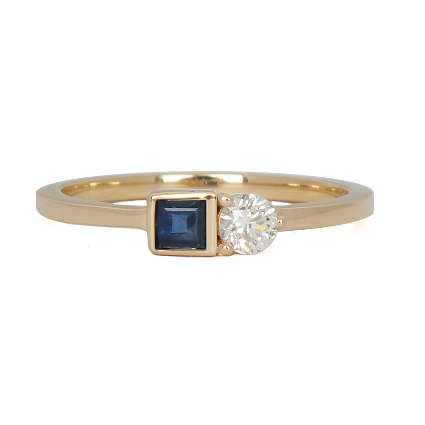 Sapphire and White Diamond Ring