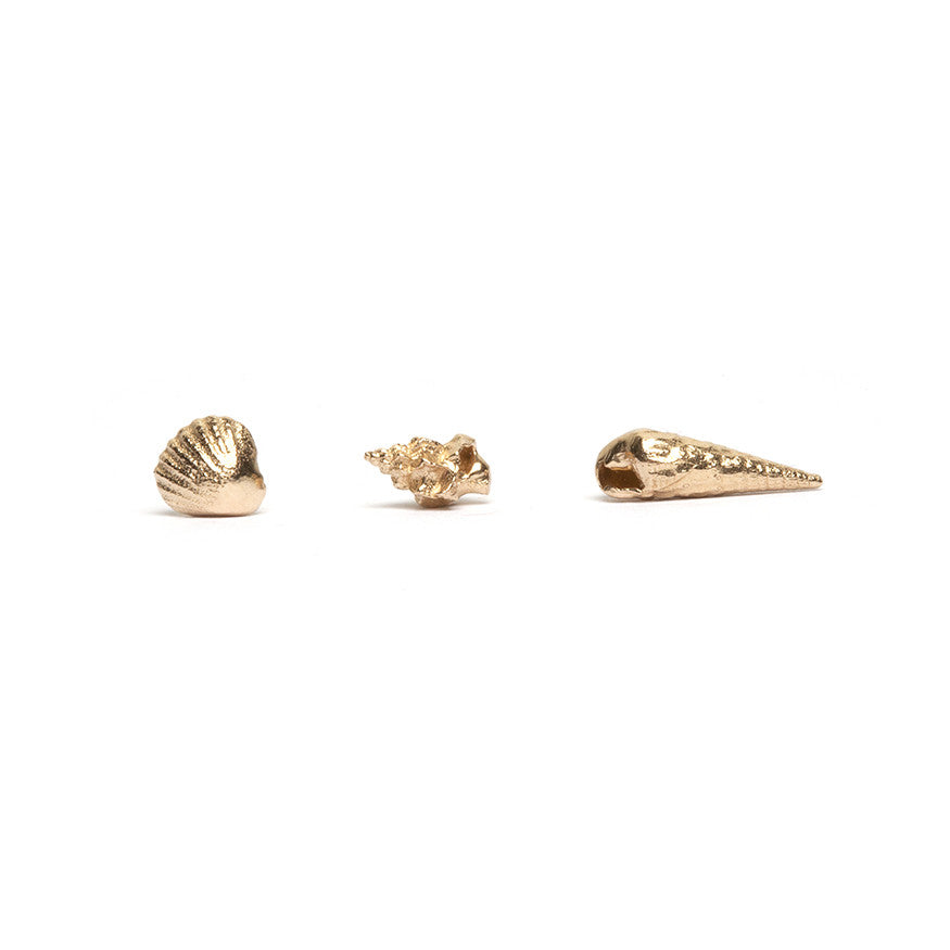 Gold Coastline Stud Earrings