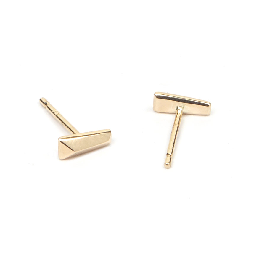 Gold Tapered Baguette Stud Earrings
