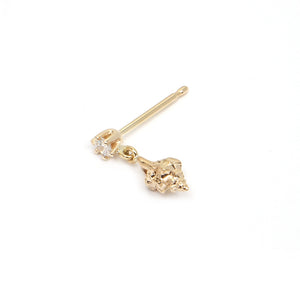 Gold Conch Diamond Drop Earring