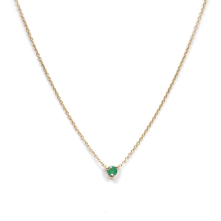 Tiny Emerald Chip Necklace